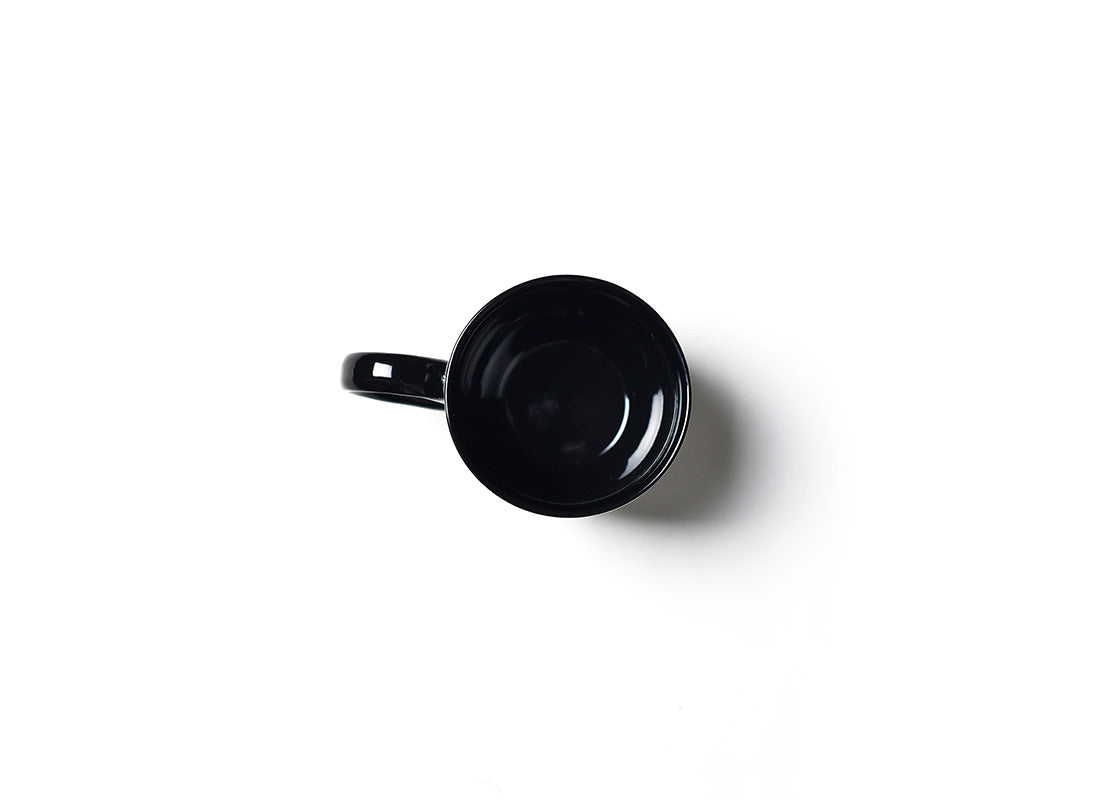 Interior view of Black Arabesque Mug Showcasing Black Color on Inside