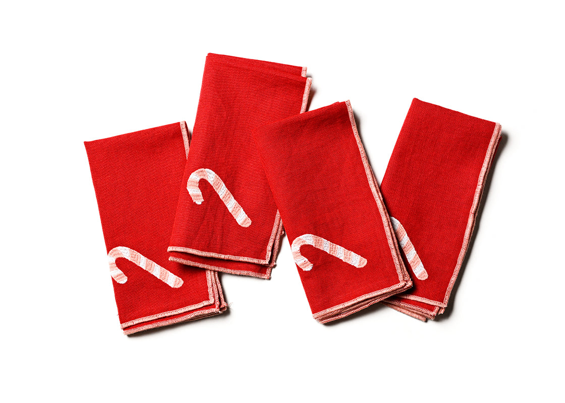 Red Candy Cane Napkins Set of 4