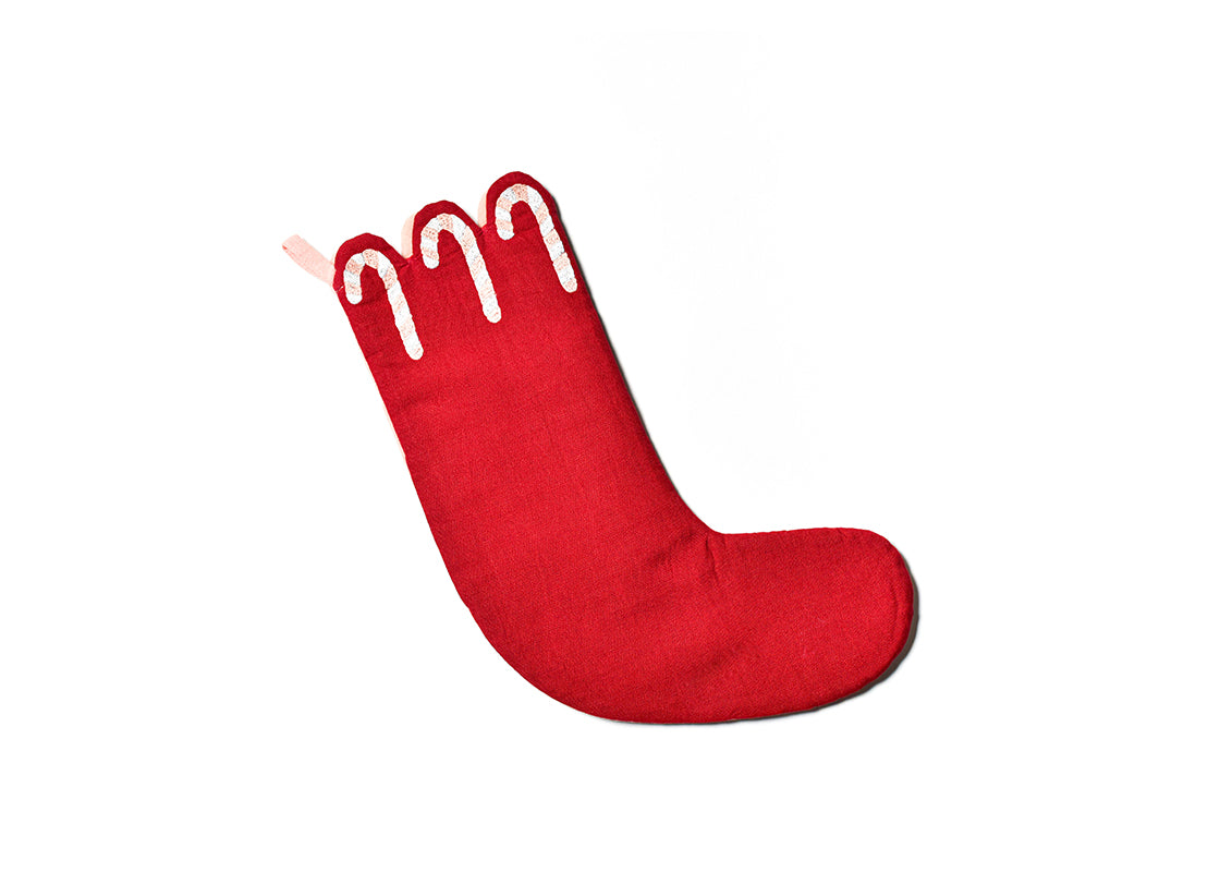 Red Candy Cane Scallop Stocking