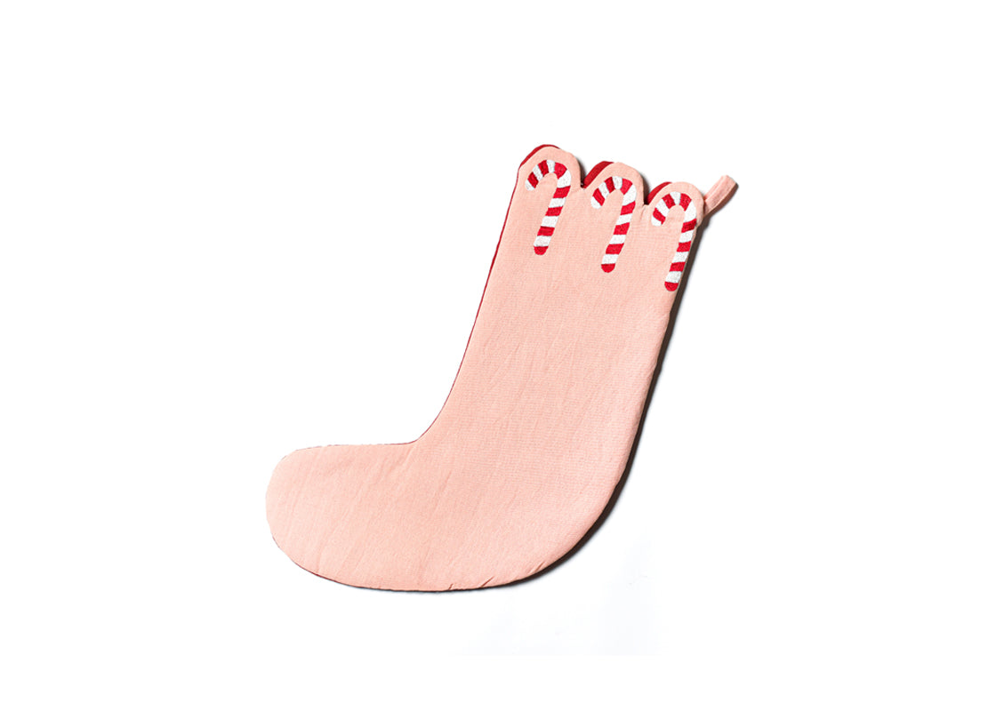 Red Candy Cane Scallop Stocking