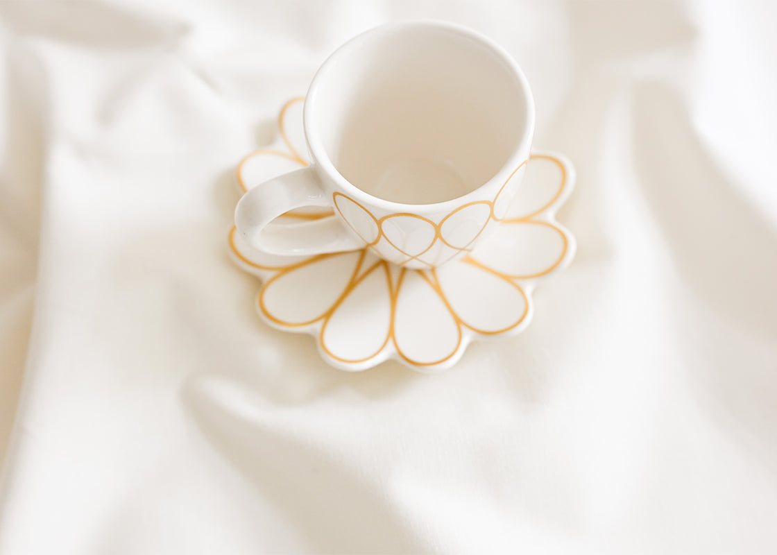Gold Empire Espresso Cup and Saucer Set