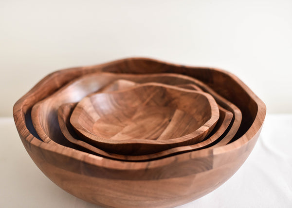 Fundamental Wood 16in Ruffle Bowl