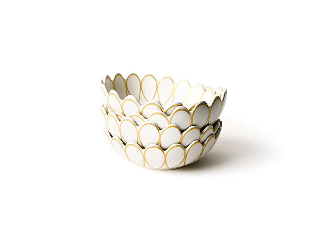 Gold Empire Scallop Entree Bowls Set of 4