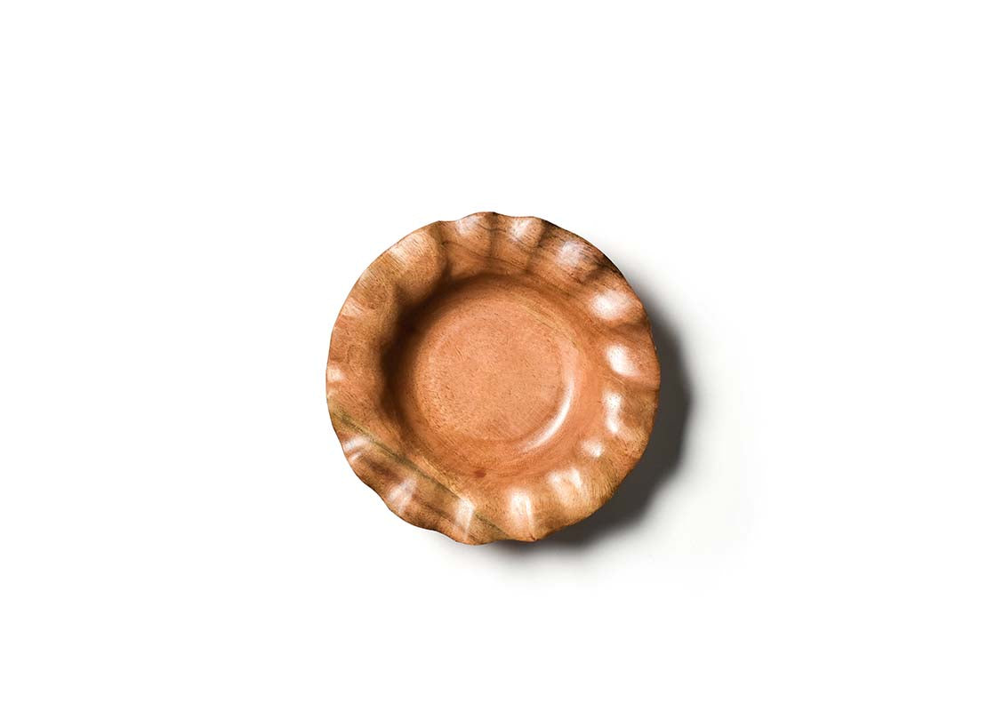 Interior view of Fundamental Wood Ruffle Small Bowl Showcasing Beautiful Wood Grain