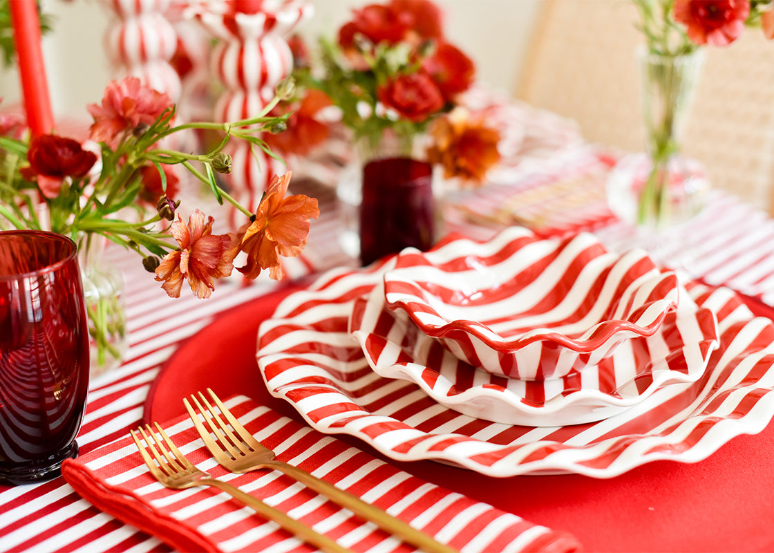 Red Stripe Napkins Set of 4