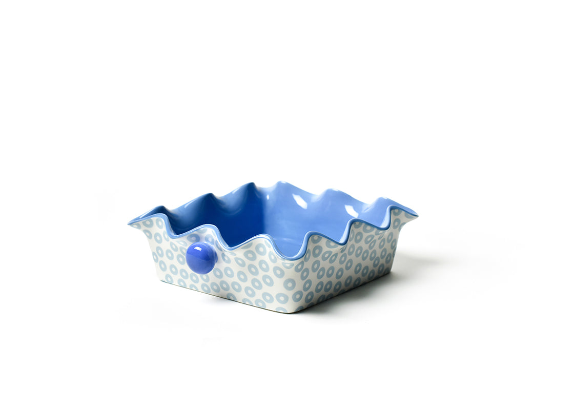Iris Blue Pip Square Ruffle Casserole