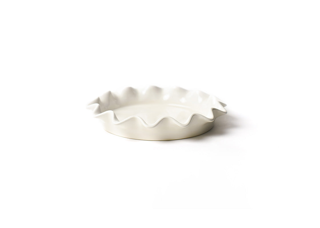 Front View of Signature White 8 Ruffle Pie Dish