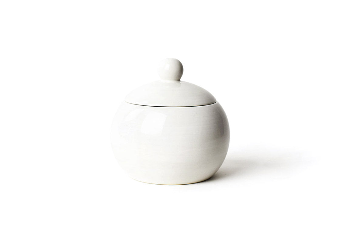 Front View of Signature White Medium Lollipop Jar