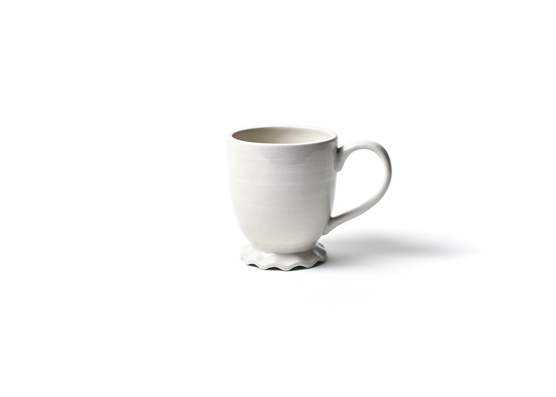 Back View of Handcrafted Signature White Ruffle Mug Featuring Ruffled Base