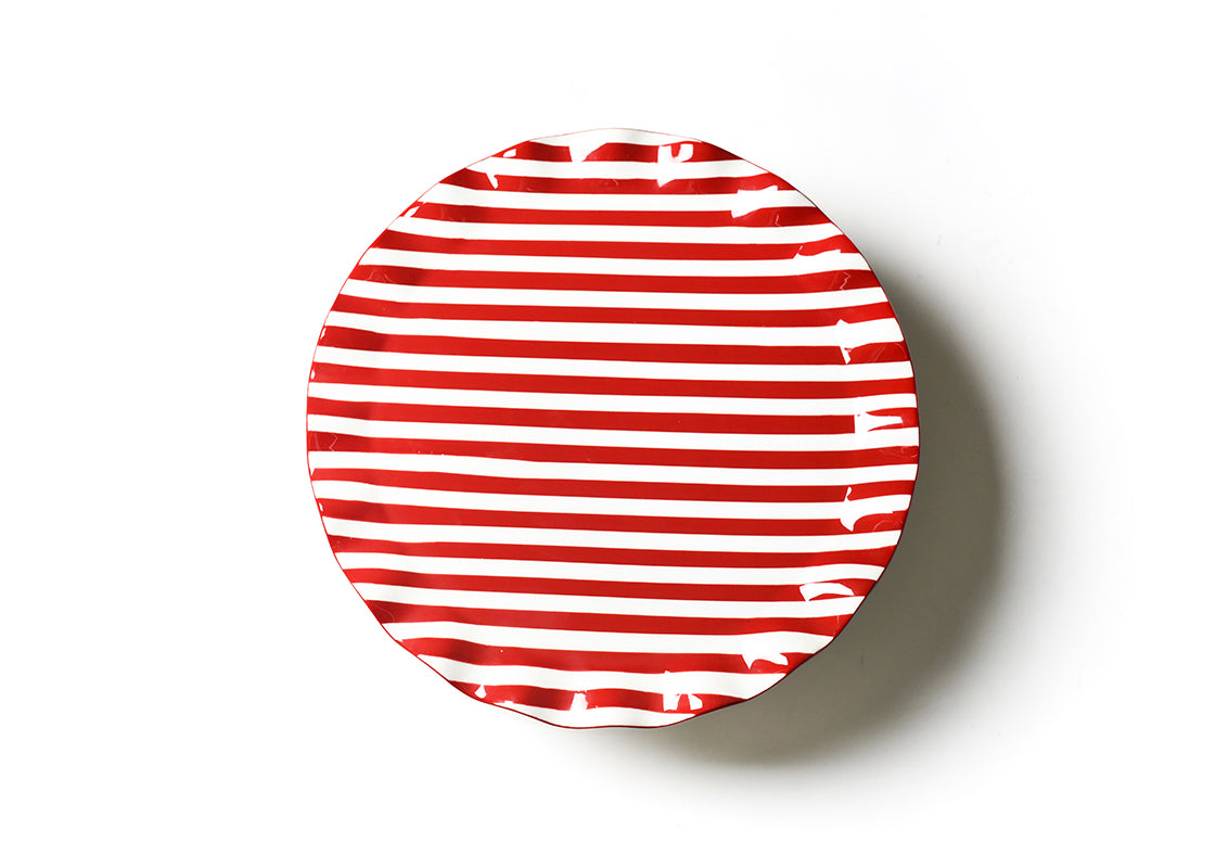 Red Stripe Large Ruffle Cake Stand