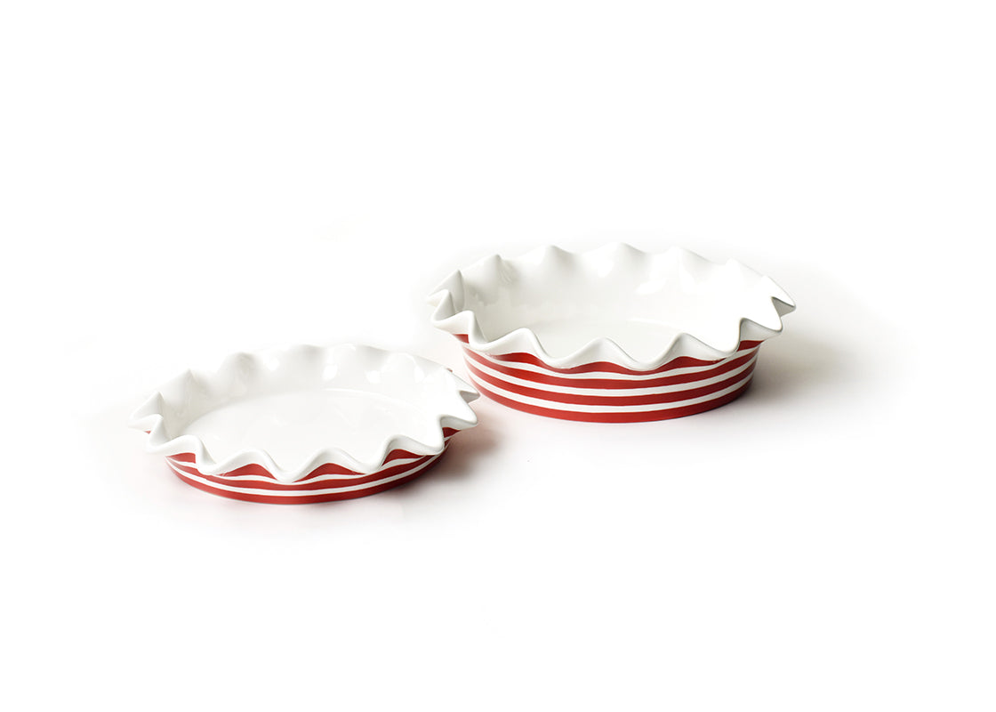 Red Stripe Pie Dish 2 Piece Set