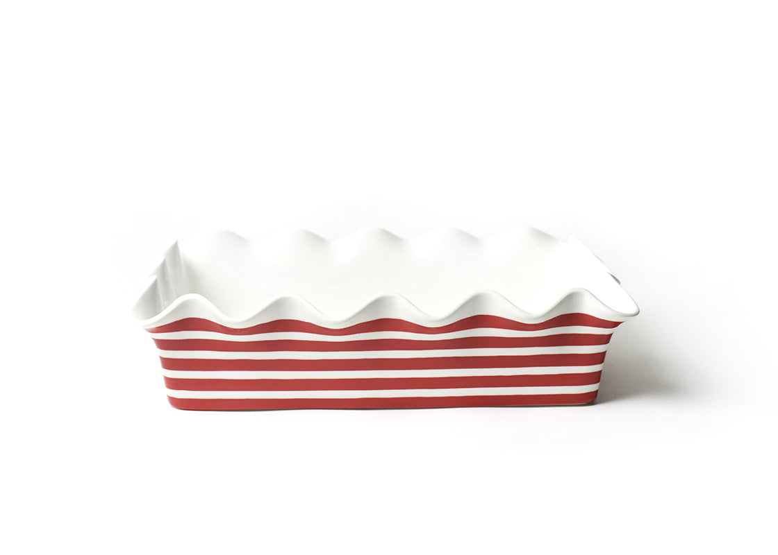 Red Stripe 14 Ruffle Casserole