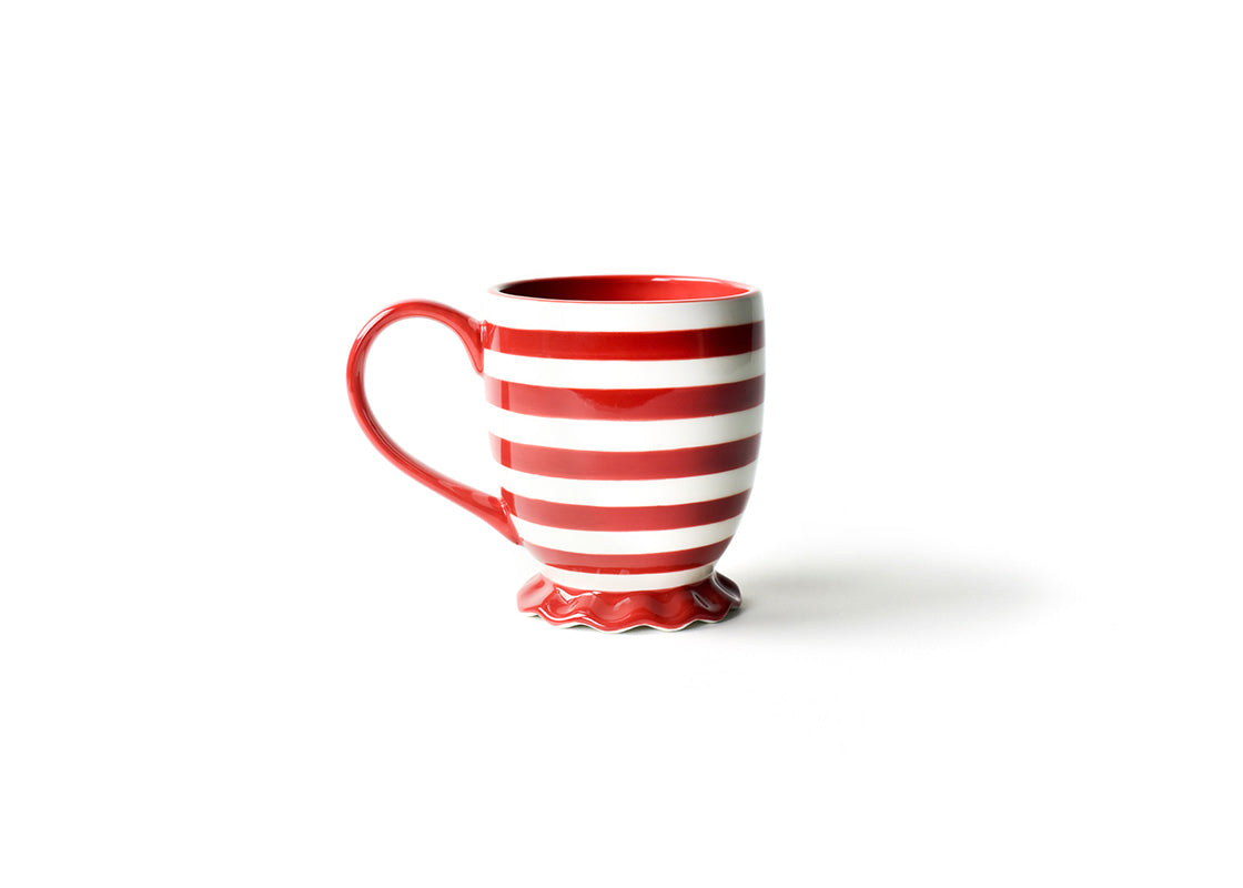 Red Stripe Ruffle Footed Mug Coton Colors