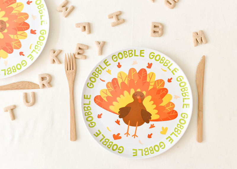 Thanksgiving Turkey Melamine Dinner Plate