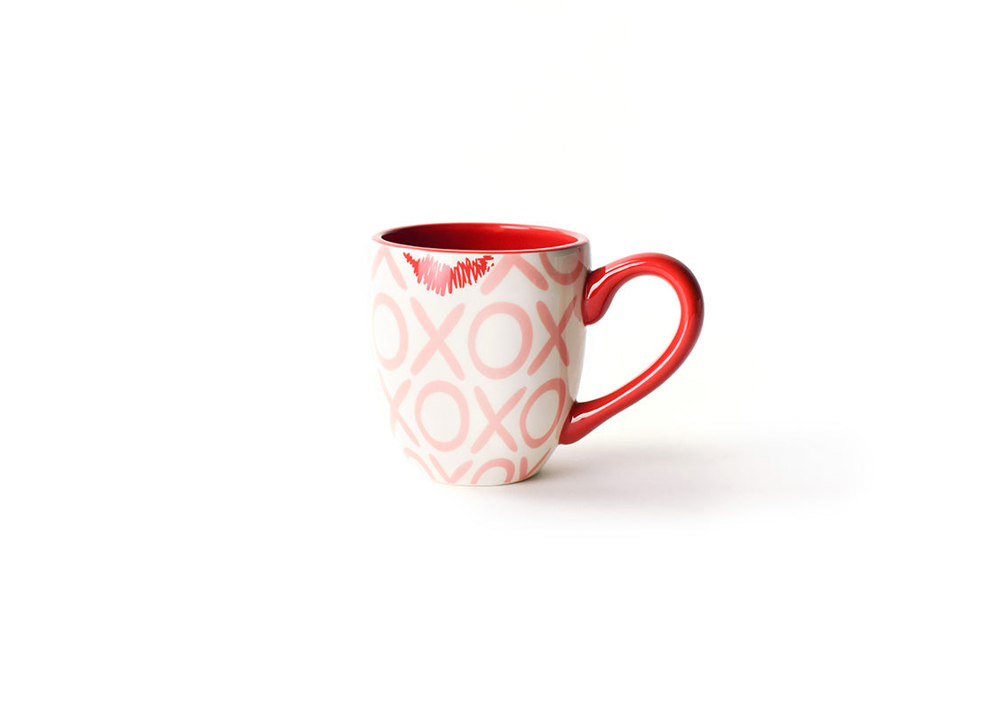 Back View of XOXO Mug Showcasing Unique Design Feature of Lipstick Mark on Rim