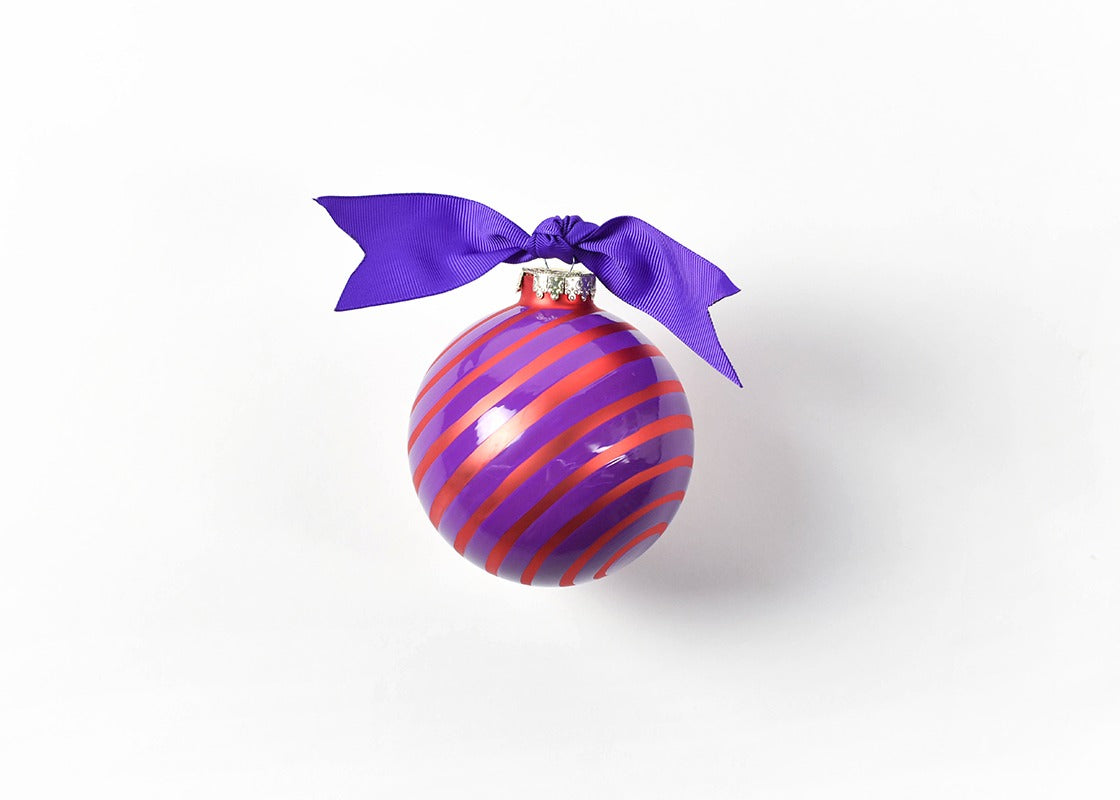 Back View of Clemson Word Collage Glass Ornament