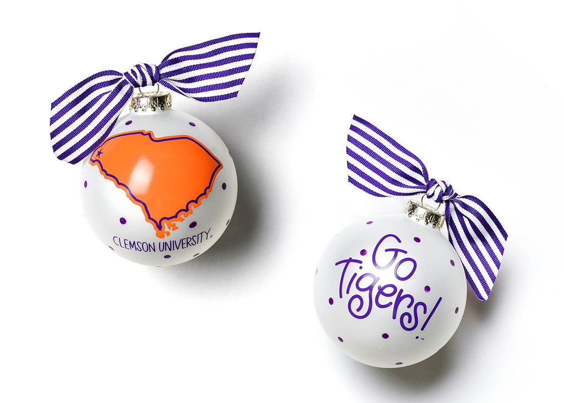 Clemson University State Glass Ornament