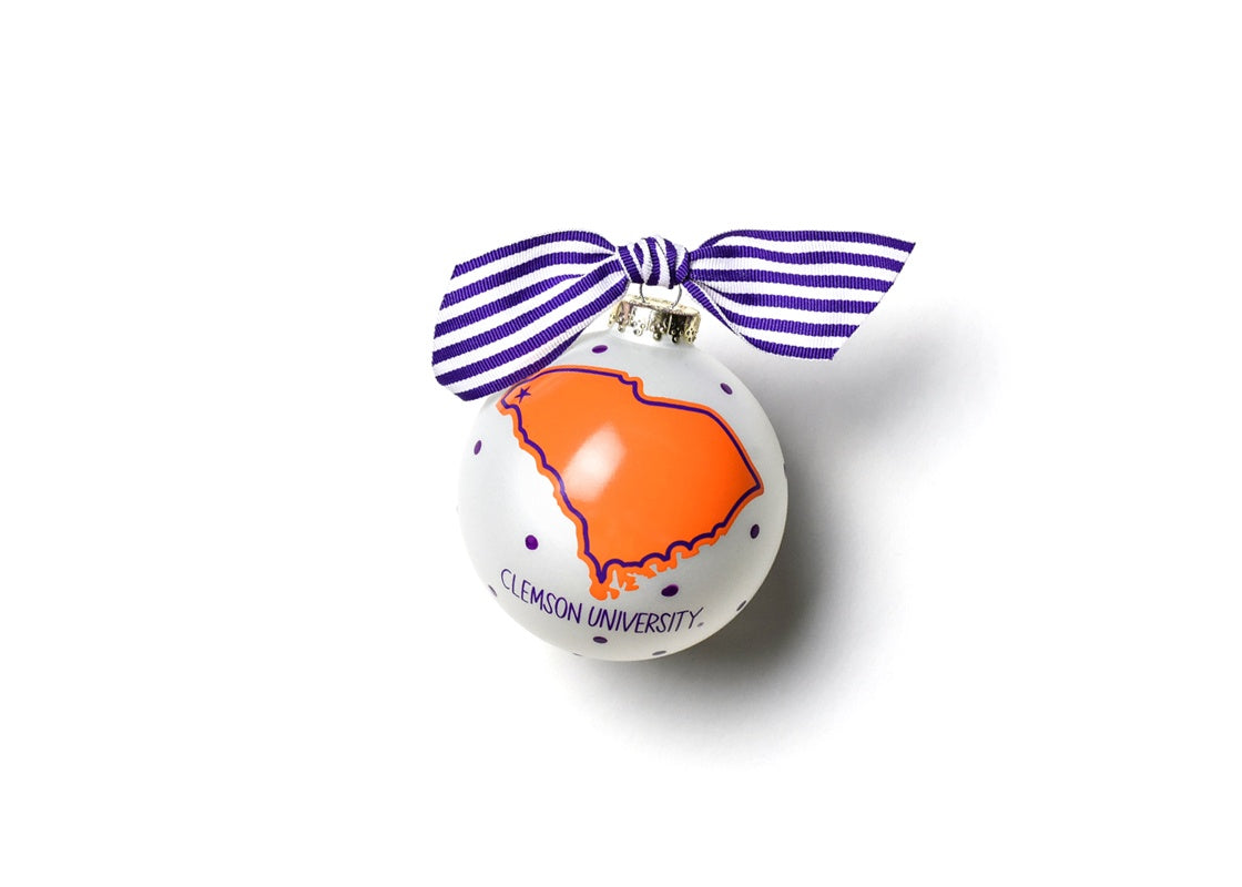 Clemson University State Glass Ornament