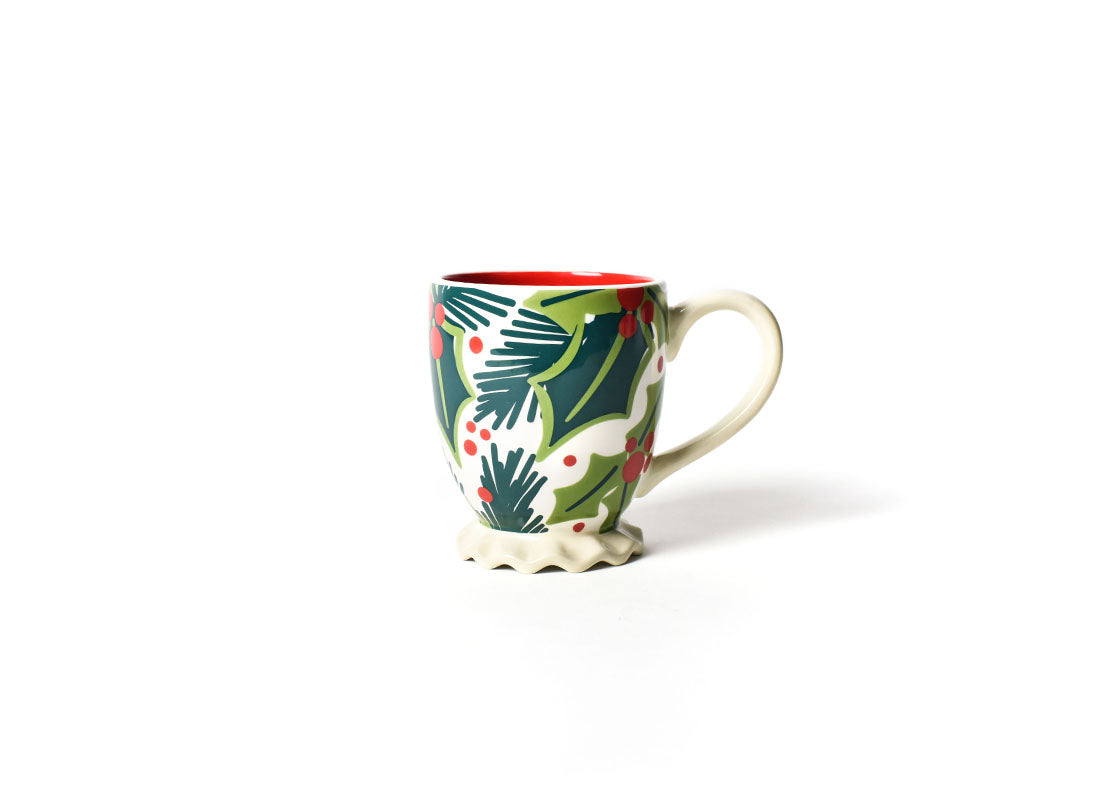 Back View of Holly Ruffle Mug