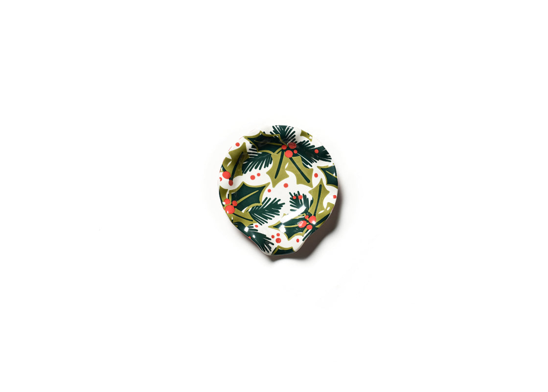 Overhead View of Holly Ruffle Spoon Rest