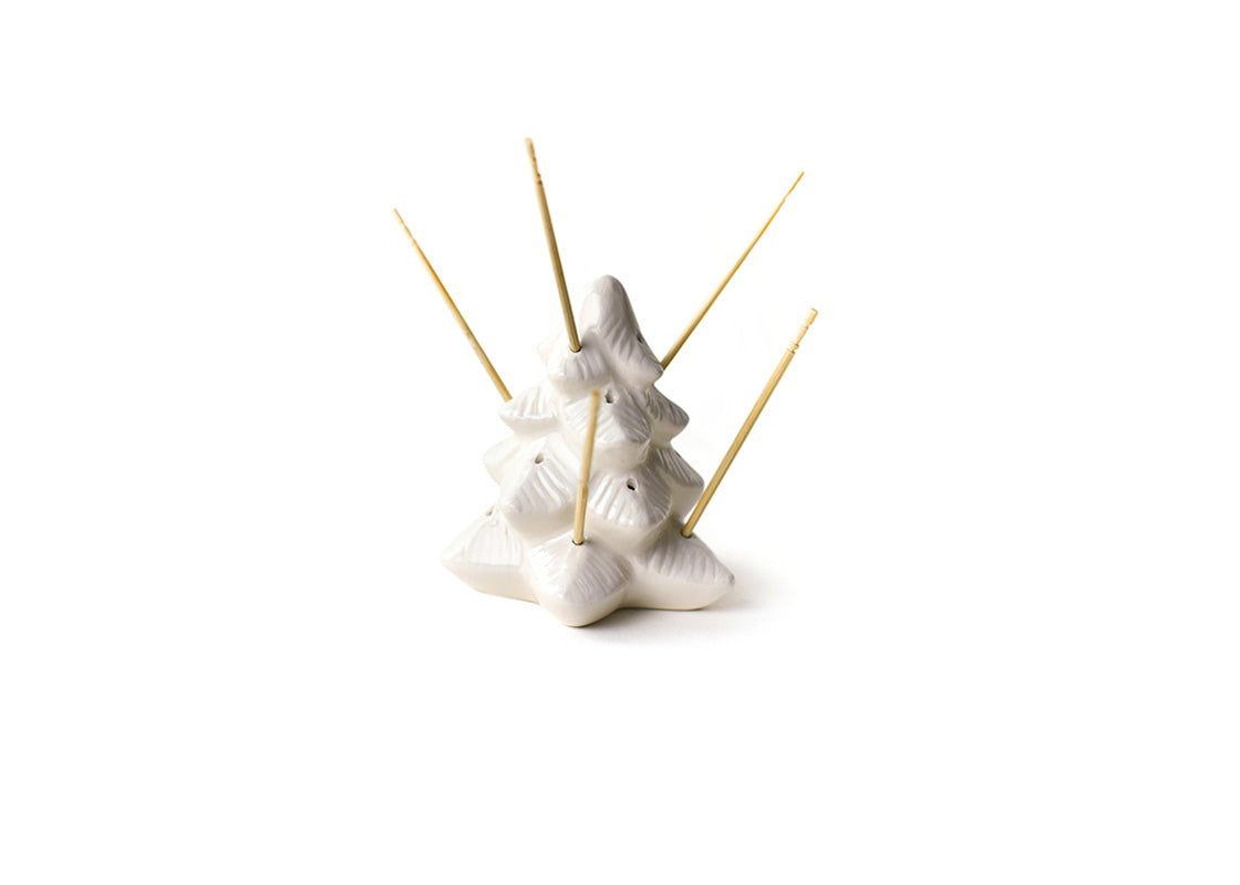 Front View of Tree Toothpick Holder with Toothpicks Placed for Serving