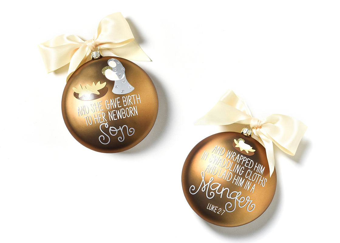 Birth of Christ Religious Ornament Bible Scripture Luke 2:7