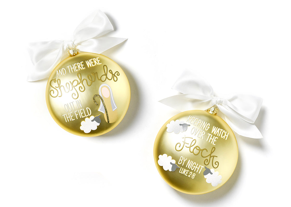 Gold Bible Scripture Ornament Birth of Christ