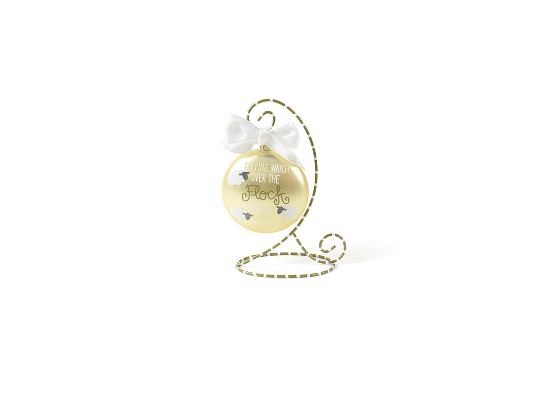 Front View of Birth of Christ - Luke 2:8 120mm Glass Ornament