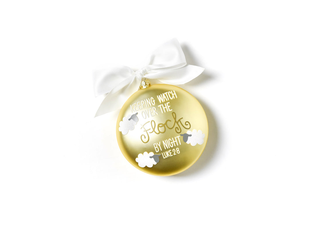 Back View of Birth of Christ - Luke 2:8 120mm Glass Ornament