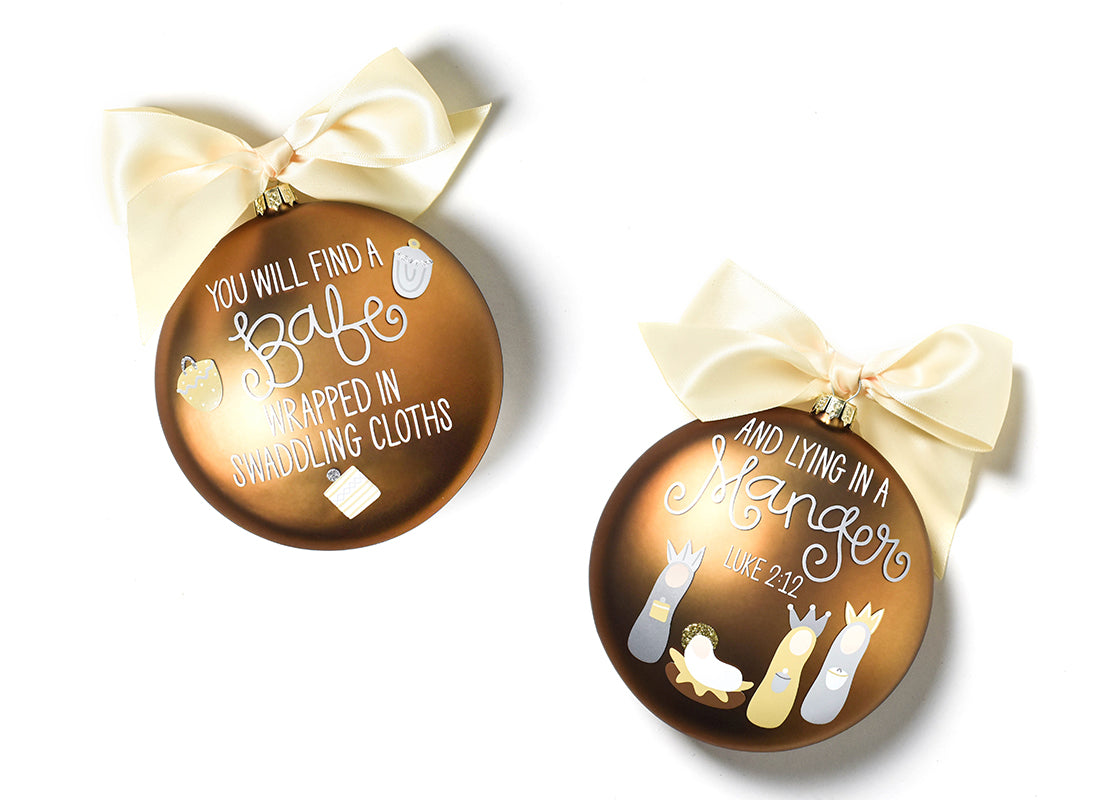 Gold Religious Nativity Scene Ornament