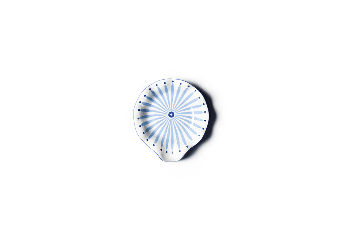 Overhead View of Iris Blue Burst Ruffle Spoon Rest