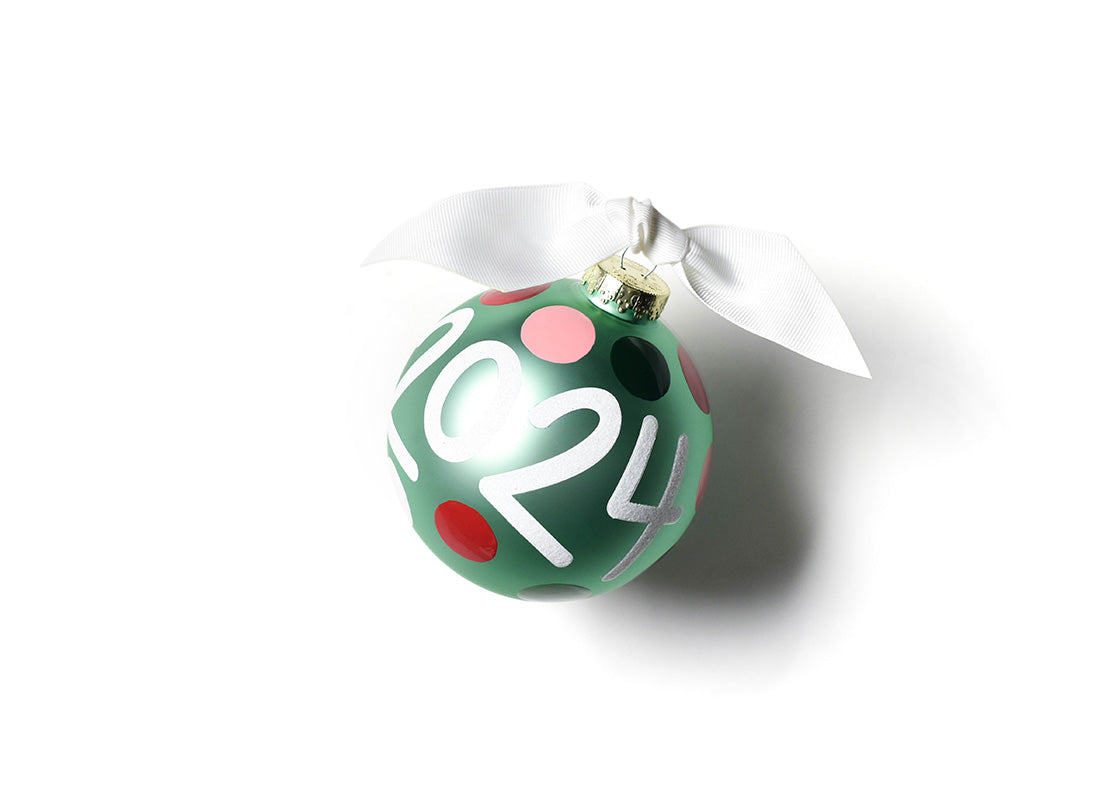 Front View of 2024 Glass Ornament