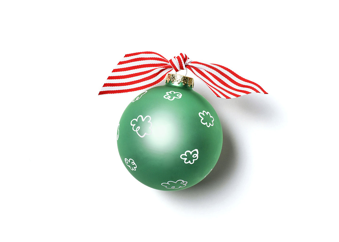 Back View of Home Is Wherever I am with You Glass Ornament Showing Design Details