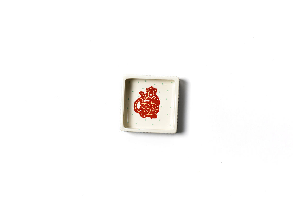 Overhead View of Chinese Zodiac Monkey Trinket Bowl