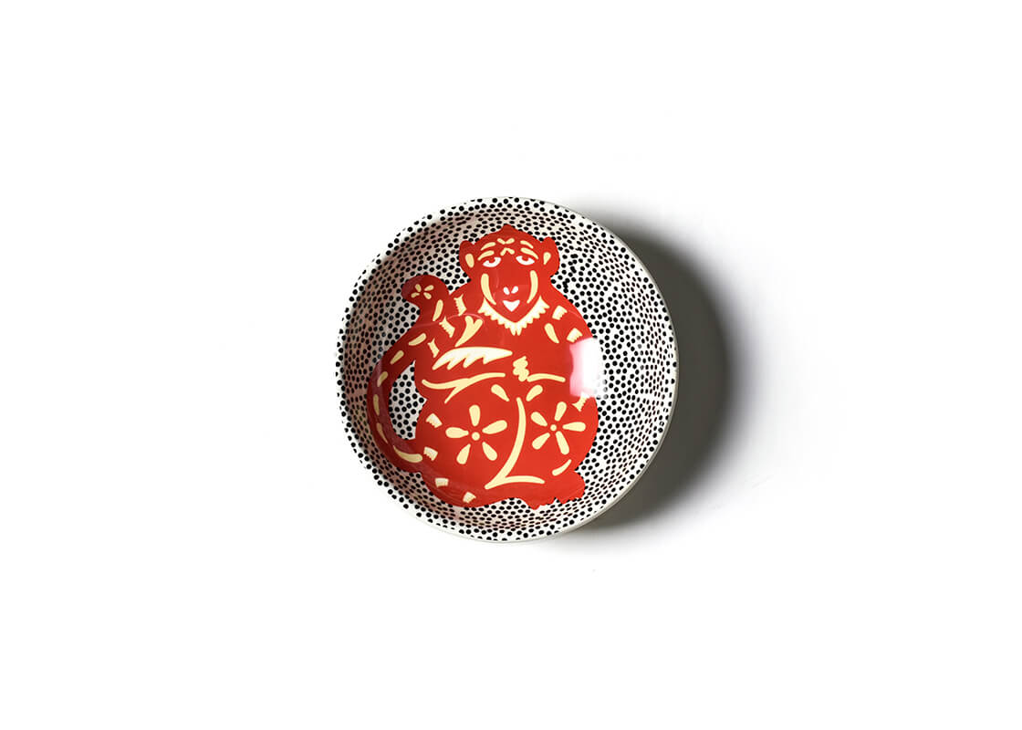 Interior view of Chinese Zodiac Monkey Bowl Showcasing Design Details on Inside