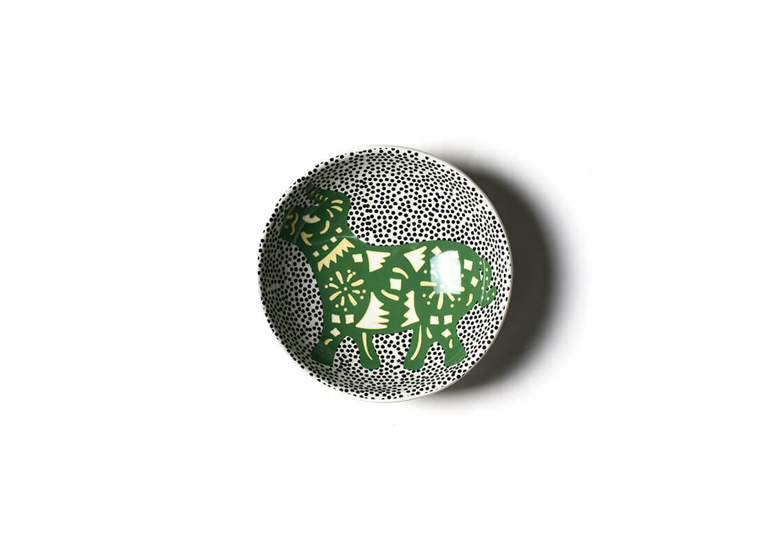 Interior view of Chinese Zodiac Ox Bowl Showcasing Design Details on Inside