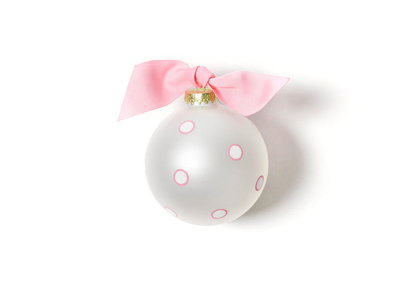 Back Side of White My First Christmas Snowman Ornament for Girl Available for Personalization