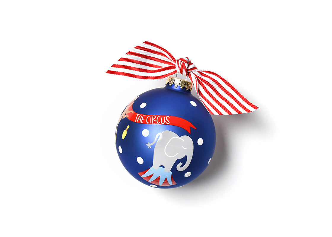 Front View of Circus Glass Ornament