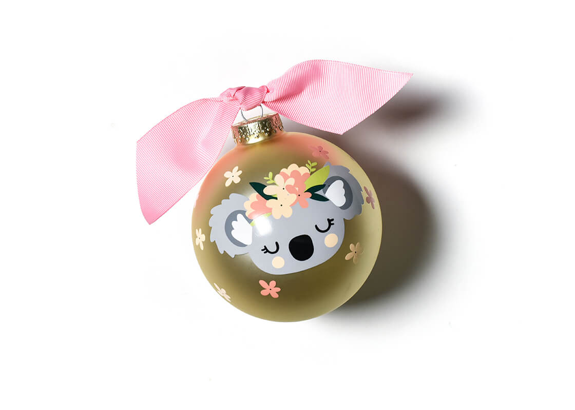 Front View of Koala Glass Ornament