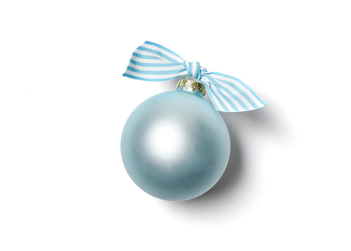 Back View of Blue My First Birthday Balloon Glass Ornament Showing Design Details