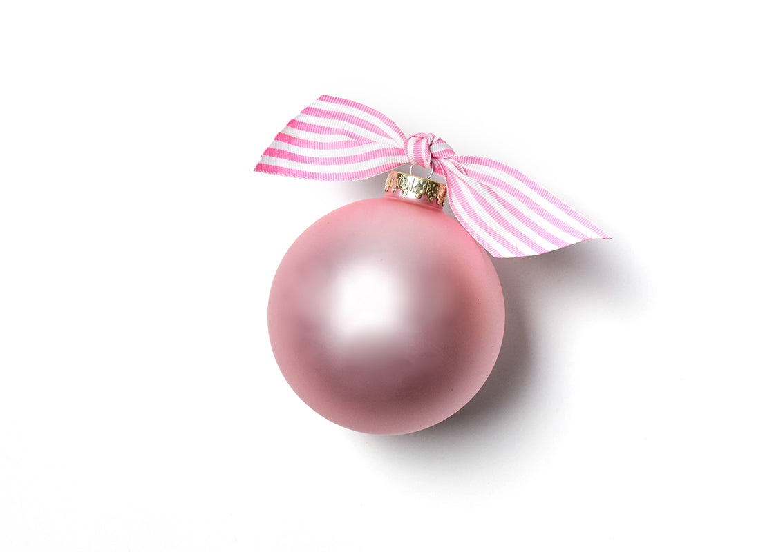 Back View of Pink My First Birthday Balloon Glass Ornament