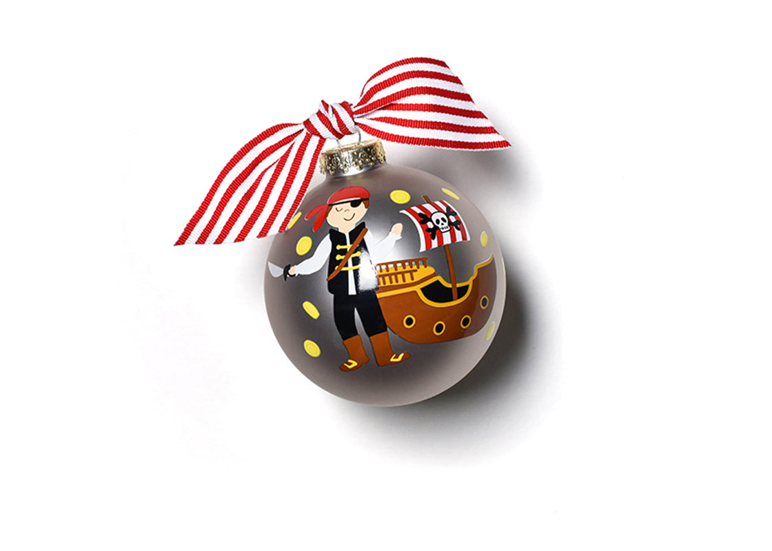 Front View of Pirate Glass Ornament