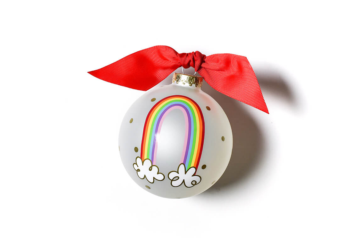 Front View of Rainbow of Hope Glass Ornament