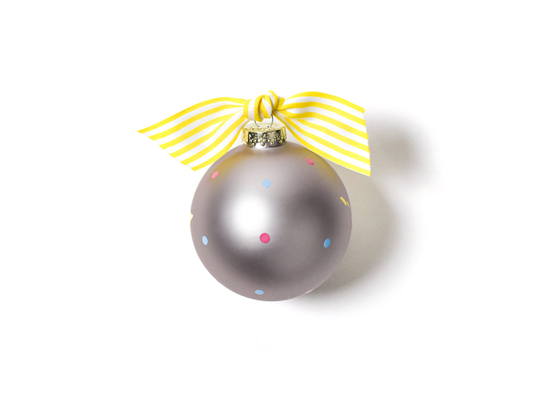 Back View of Stork We are Expecting Glass Ornament Showing Design Details