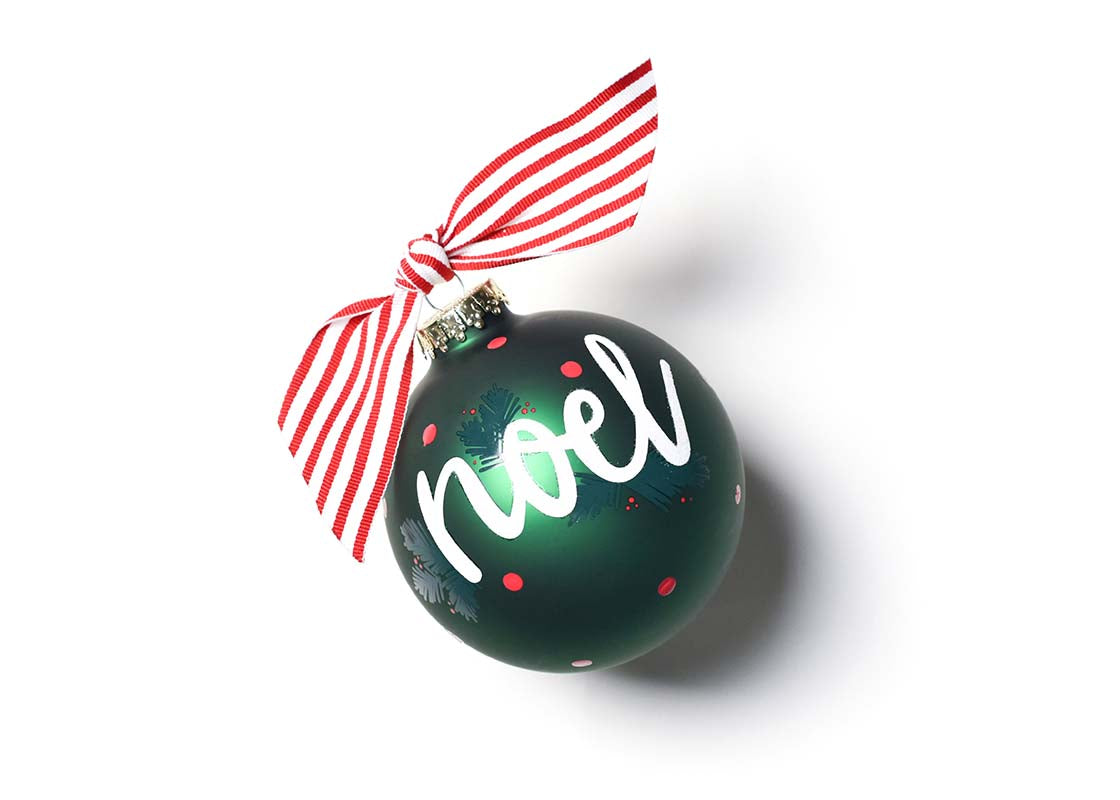 Front View of Balsam Noel Glass Ornament