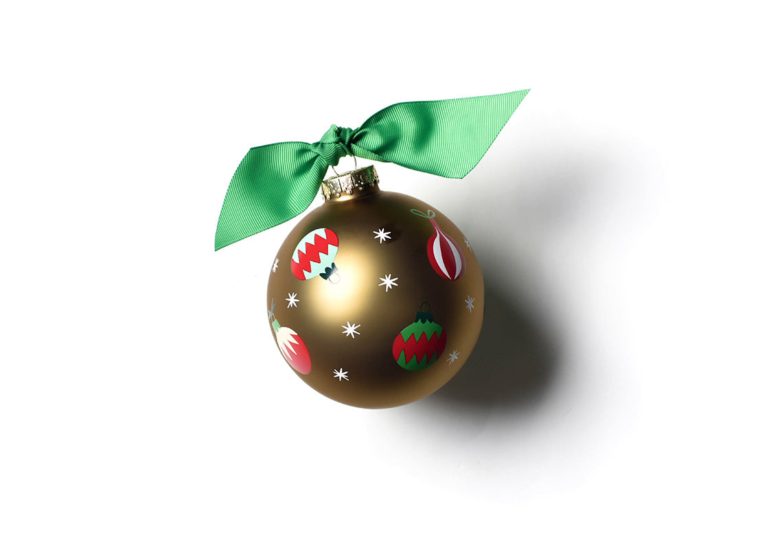 Front View of Gold Vintage Ornaments Glass Ornament