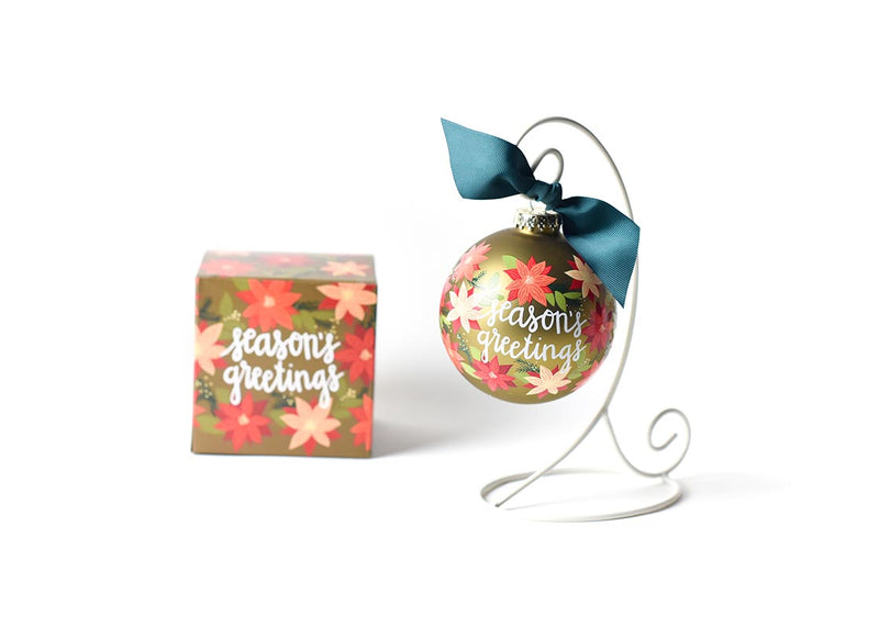 Custom Box and Ornament Stand for Poinsettia Ornament Seasons Greetings