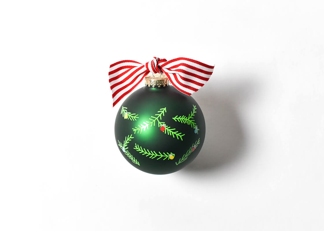 Back View of Our First Christmas Tree Glass Ornament Showing Design Details