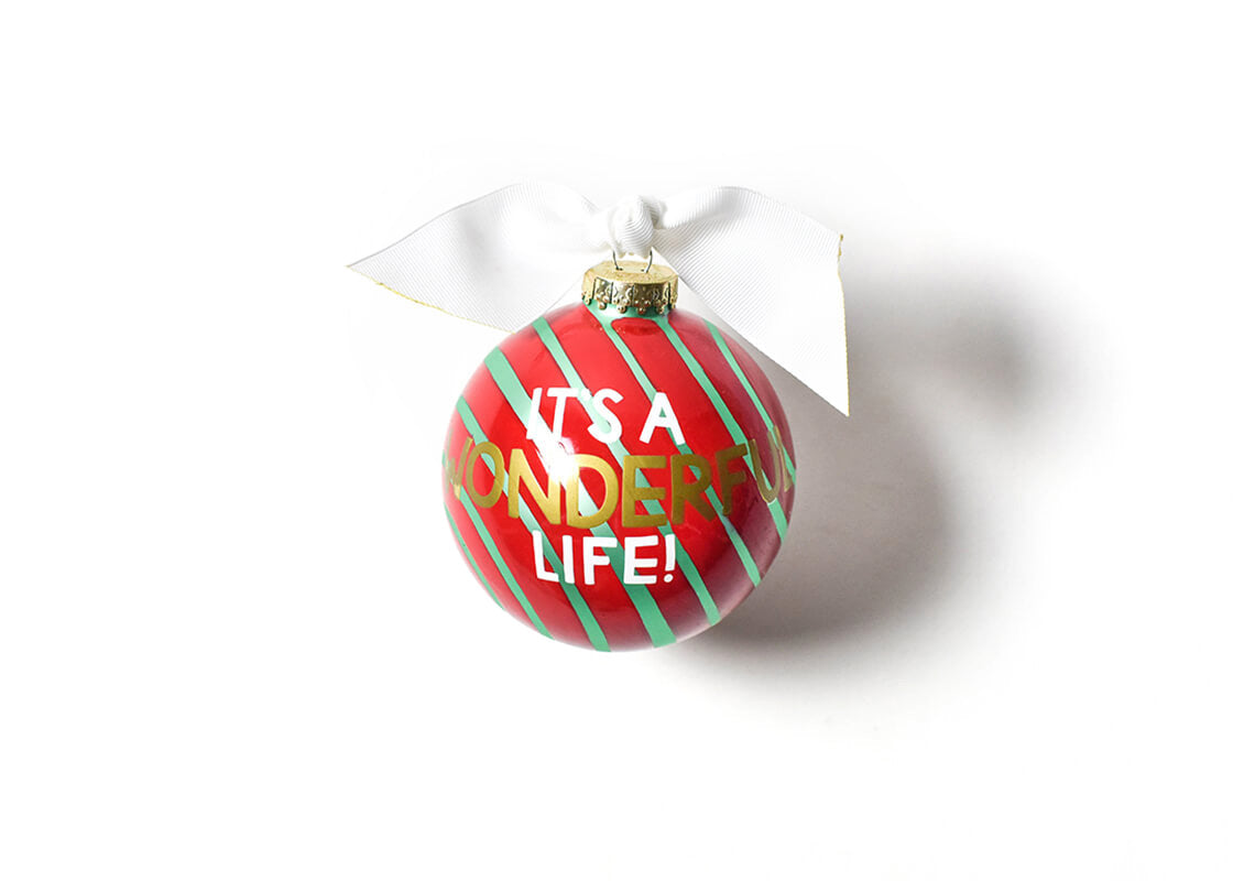 Front View of It's a Wonderful Life Glass Ornament