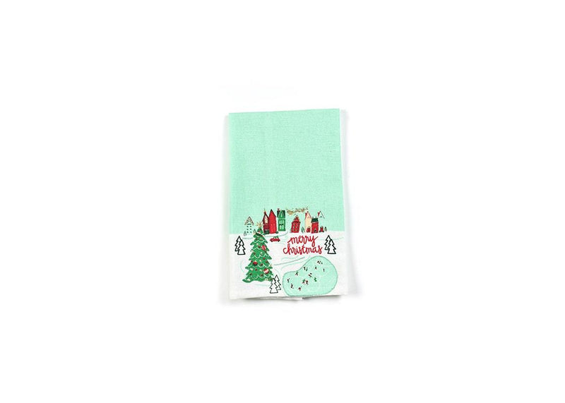 Christmas in the Village Town Hand Towel